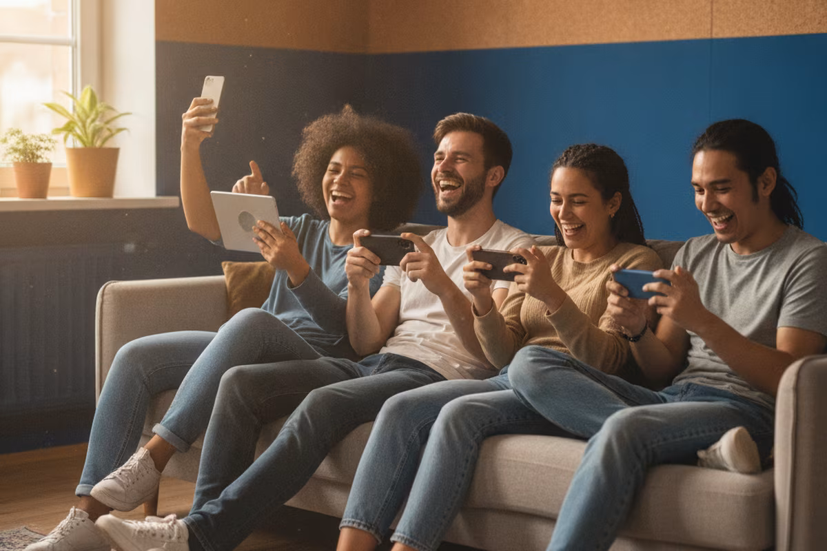 Comunidade de jogadores da PlayWorld Online a divertir-se com jogos de social casino
